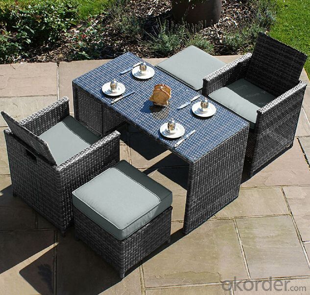 Rattan Outdoor Wicker Dining Set Patio Table with Chair
