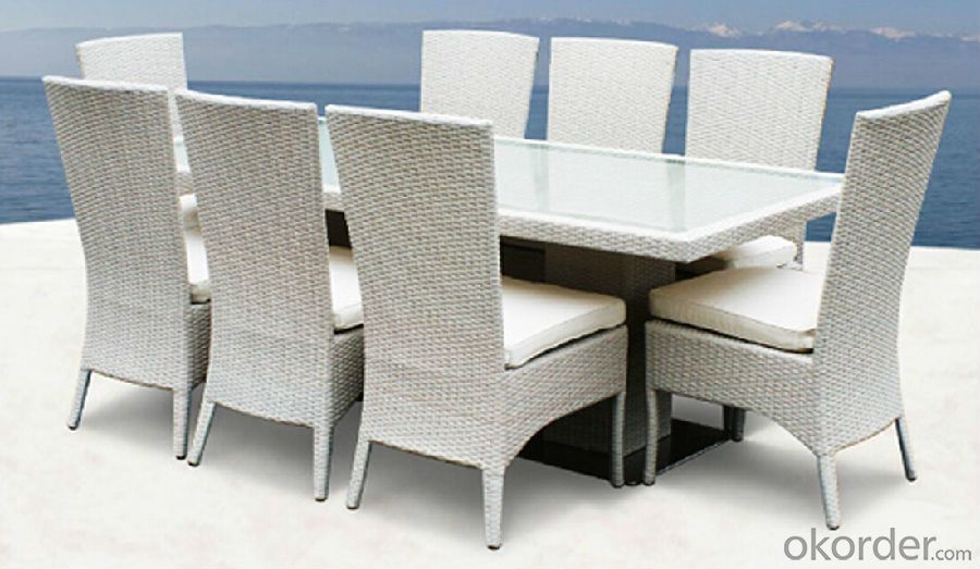 Patio Table with Chair in Rattan Outdoor Wicker Dining Set
