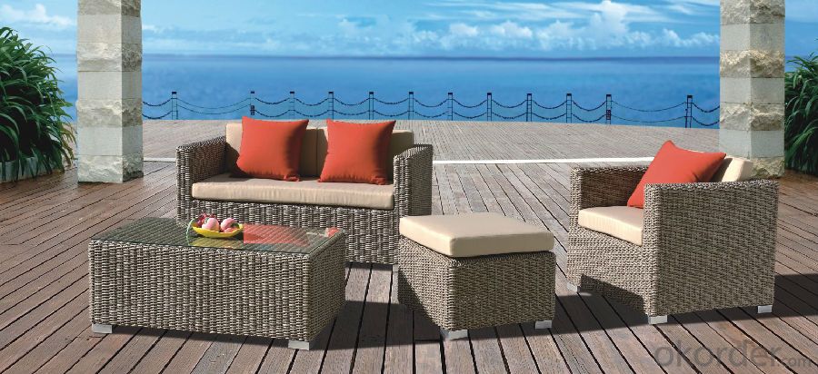 L Shape Garden Sofa PE Rattan with Aluminum Frame  CMAX-YT016