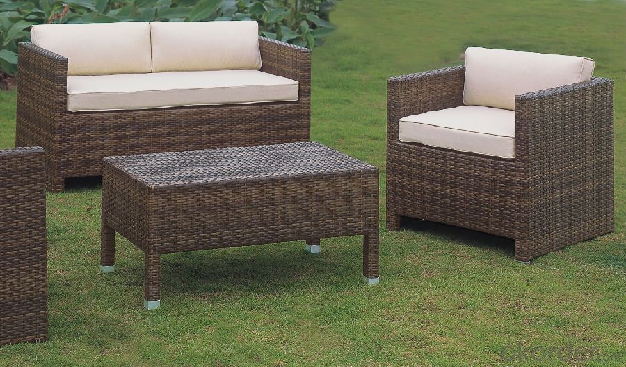 PE Rattan Garden Sofa with Seat & Back Cushion  CMAX-YT019