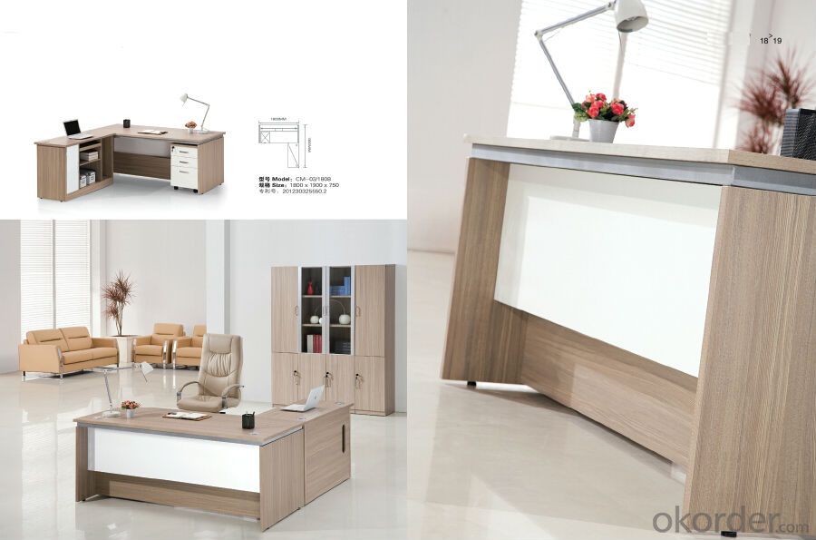 Office Table/Commerical Desk Solid Wood/MDF/Glass with Best Price CN8706
