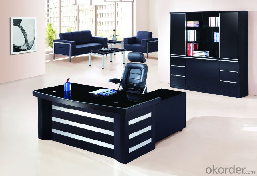 Office Table/Commerical Desk Classical Boss Table Solid Wood/MDF/Glass with Best Price CN594C