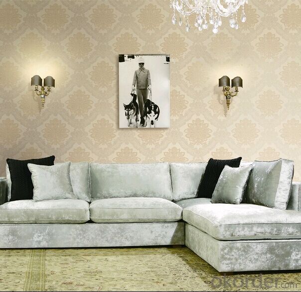 PVC Wallpaper Classic European Damask Style Feature Wallpaper Papel De Parede