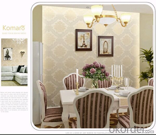PVC Wallpaper Luxury Genuine  for TV Background of European Baroque Flower