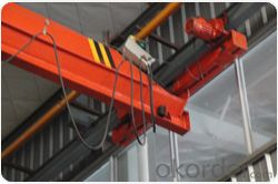 Under hang single beam overhead crane with electric hoist