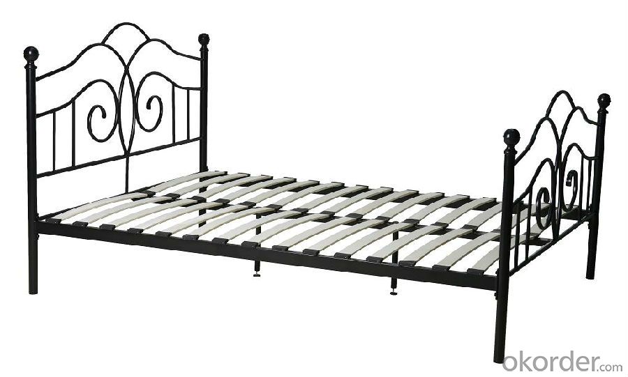 Metal Single Bed with Modern Design with Wooden Slats  MB317
