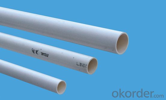 PVC Pipe   ISO9001Wall thickness:1.6mm-26.7mm Specification: 16-630mm Length: 5.8/11.8M Standard: GB