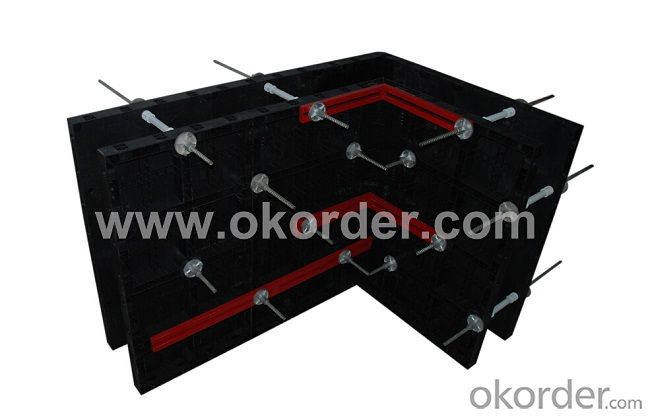 10 X 60 mm Black Plastic Modular Concrete Wall Formwork Panel for Straight Wall