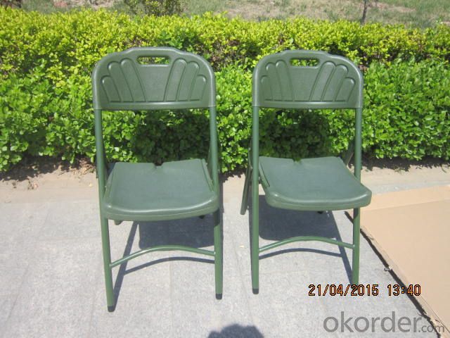 Outdoor Chair, Stainless Steel Legs and Plastic Seat
