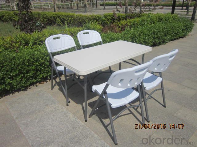 HDPE Plastic Outdoor Folding Table, Adjustable Height and Multi-function
