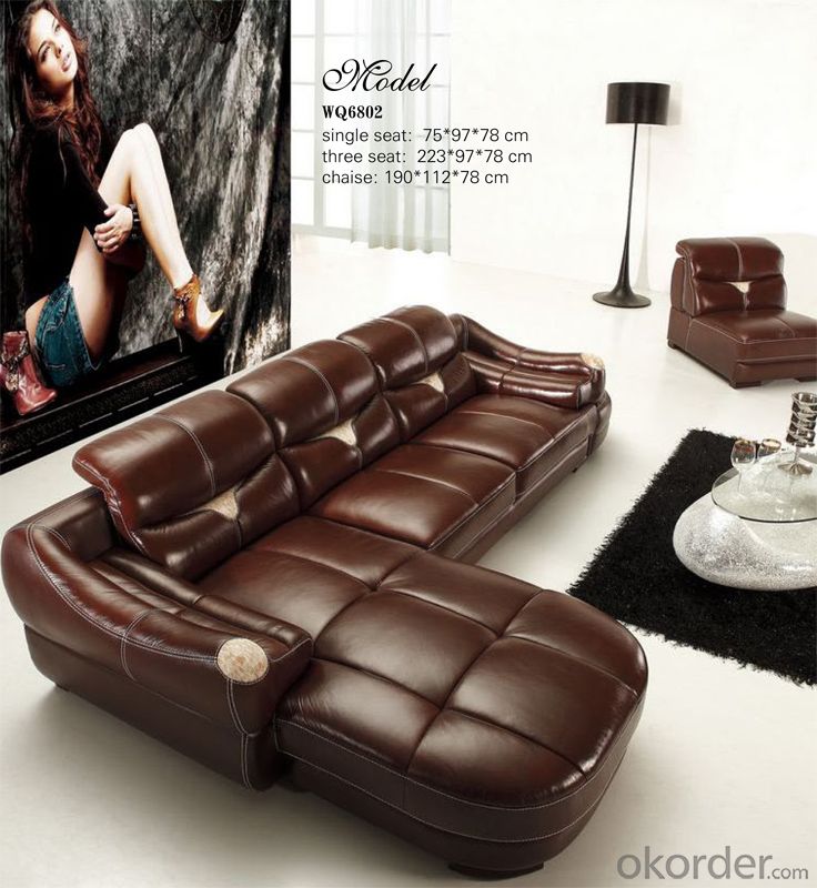 Golden Quality Leather Sofa with Popular Style