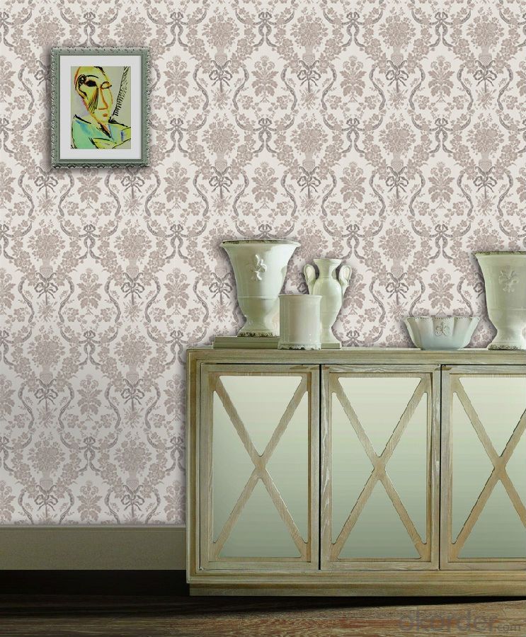 Flocked Wallpaper  Room  wallpaper  Nonwoven Wallpaper