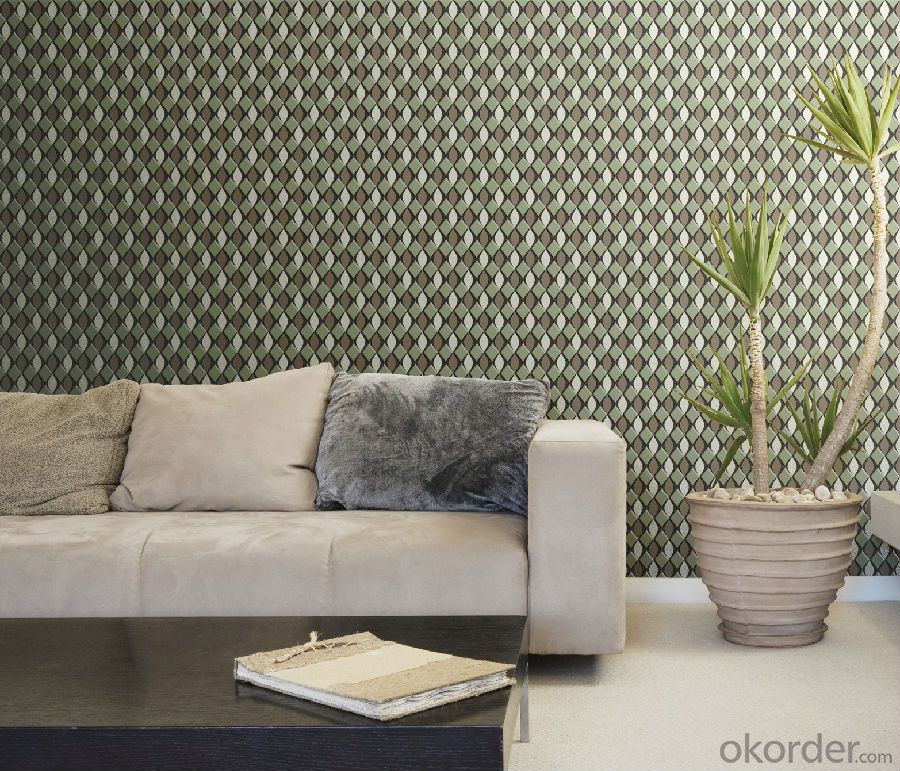 Nonwoven Wallpaper  Velvet Flocking Wallpaper Enviromental Wallpaper