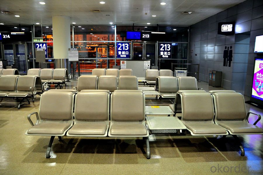 Airport Wating Chair with PU Cushion Fully Covered Three Seats Airport Wating Chair