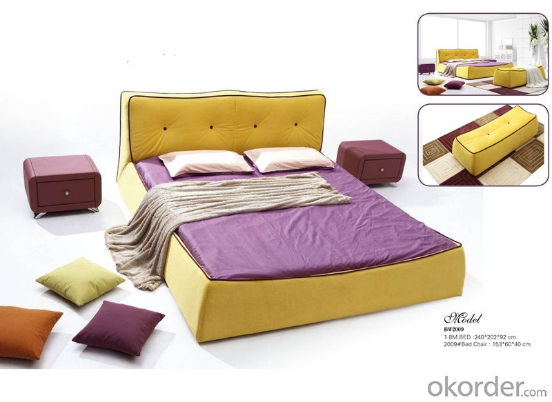 Bedroom Furniture of Leather Material with Nice Color