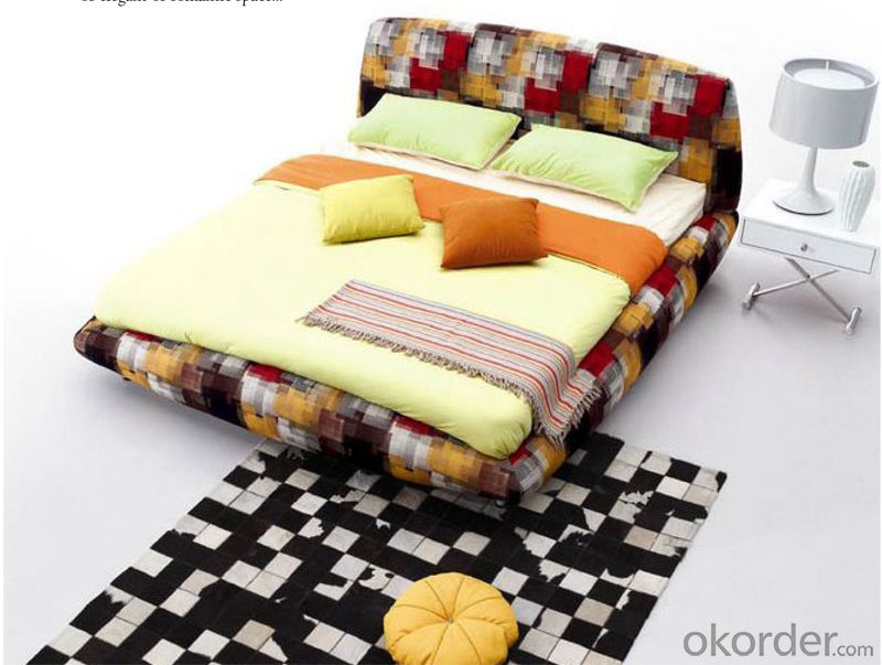 Fabric Soft Bedroom Furniture with Colorful Pattern