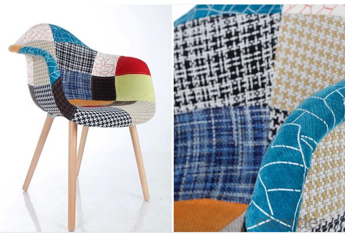 Leisure Eames Chair,Fabric and Peech Wooden