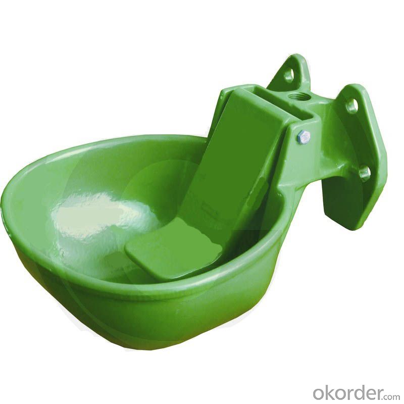 2.5 L Cast Iron Drinking Bowl for Cattle or Horses with Green Powder Coated