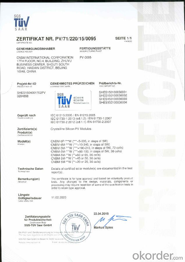 Monocrystalline Solar Panels-90w CNBM Series