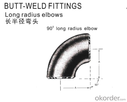 Stainless Steel Pipe Fittings Butt-Welding 90° Long Radius Elbows