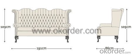 Scroll Sofa with Polished Hardwood Frame