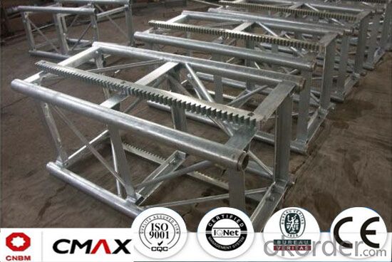 Building Hoist Hot Galvanizing Mast Section Sales with 6.4ton Capacity.