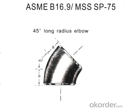 Carbon Steel Pipe Fittings Butt-Welding 45° Long Radius Elbows