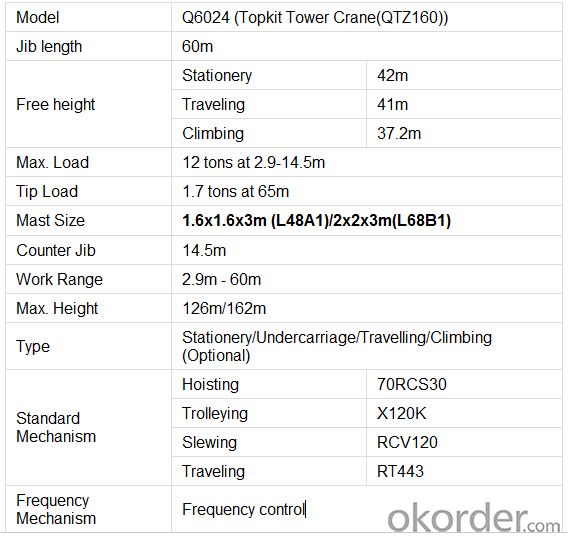 Vietnam tower crane Q6024 (QTZ160) TC6024