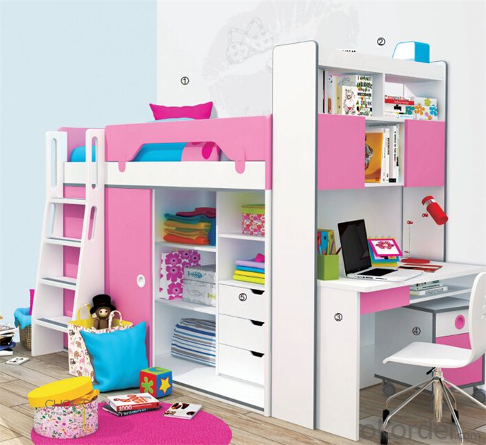 Kids Bedroom Bunk Bed with Colorful Design