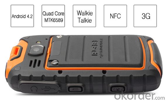 4.0 inch MTK6589 Quad core Rugged Bar Phone