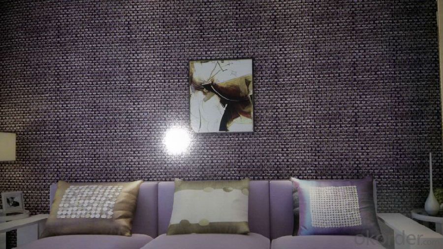 Wallpaper Woven PVC Decorative Vinyl Wallpaper for Hotel / Home