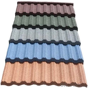 Stone Coated Metal Roofing Tile Red Blue Green Black Waterproof  Windproof