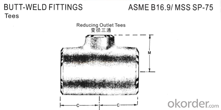 Stainless Steel Pipe Fittings Butt-Welding Reducing Outlet Tees