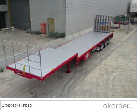 Dropdeck Flatbed Semi Trailer with Good Quality