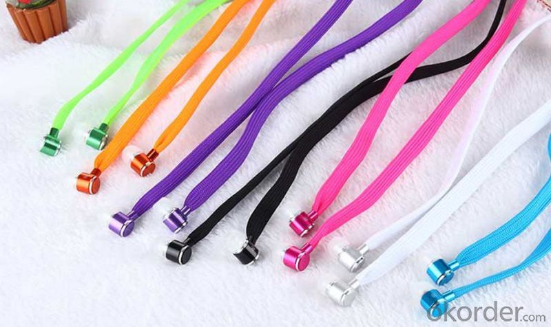 3.5mm Stereo Wired Earphone Color Shoelace Style Earphone
