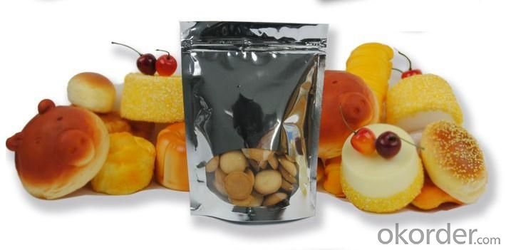 Sliver Stand up Pouch with Window Clear for Food packing