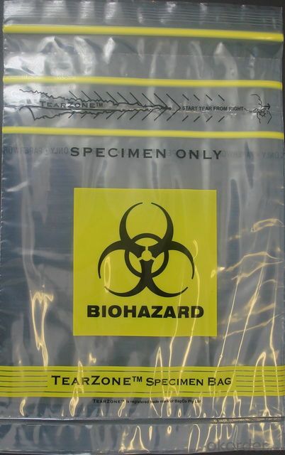 Printed Plastic Biohazard Specimen Bag for Packaging