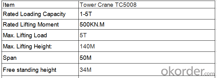 Tower Crane in India Yongli  for Buiding Manufacturer  Hot Sale TC5010