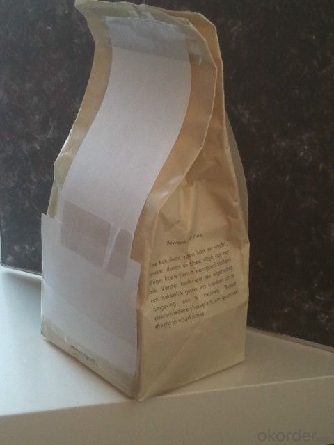 Bottoom Gusset Zipper Closer Kraft Paper Laminated Bags
