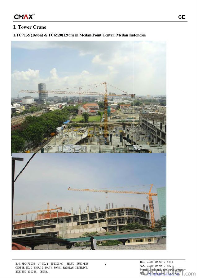TC5013A 6T Self Erecting Tower Crane with CE ISO Certificate