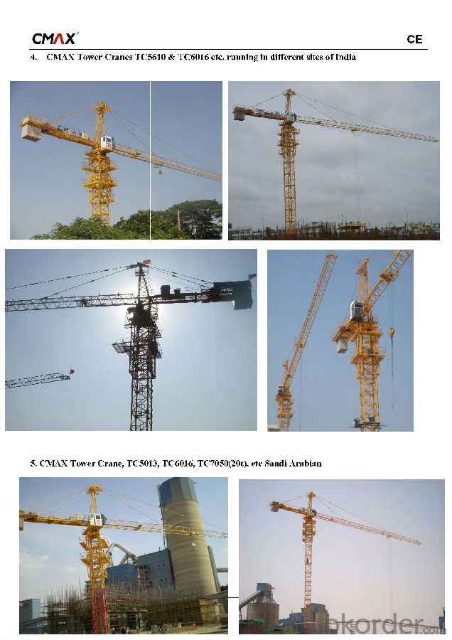TC5516 8T Tower Crane for Sale with CE ISO Certificate