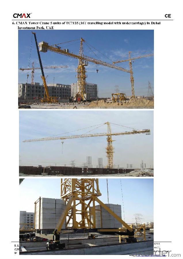 TC5610 6T Rail Mounted Tower Crane with CE ISO Certificate