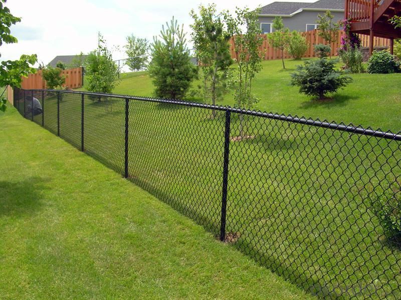 With Barbed Razor Wire  Chain Link Fence