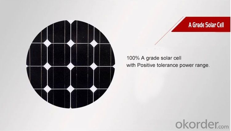 125*125mm A Grade Mono Silicon Solar Cell for Solar Panel