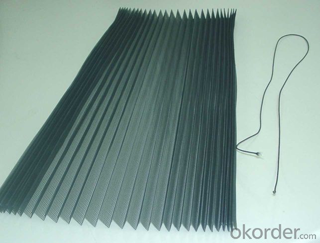 Width 1.0-3.0m/Length 20-30m/pc Black/Gray Color Plisse/Pleated Insect Screen Mesh
