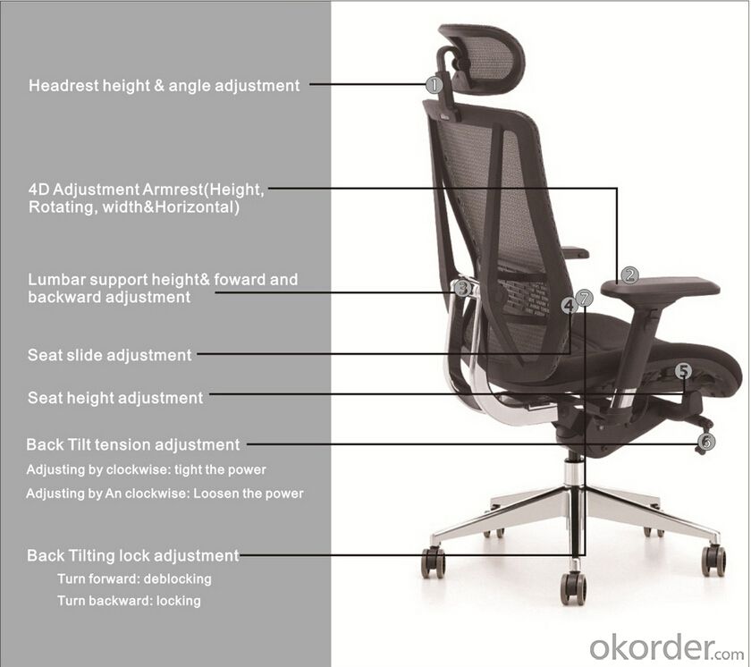 Mesh Fabric Office Meeting Chair with Solid Color