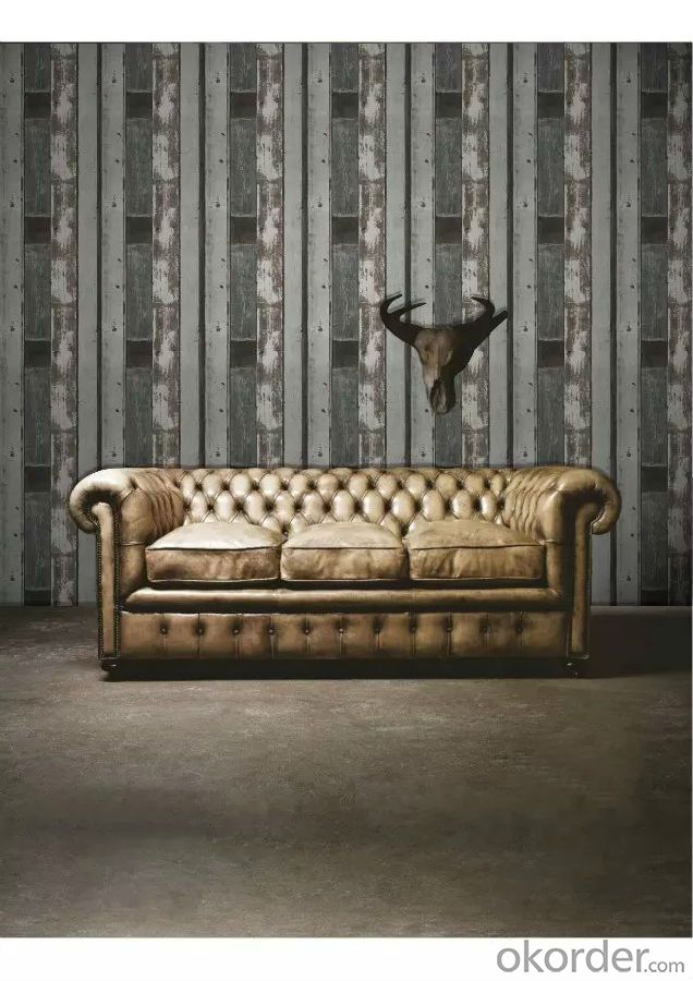 PVC Wallpaper Vinyl Covered Project Home with Kinds of Styles in Low Price