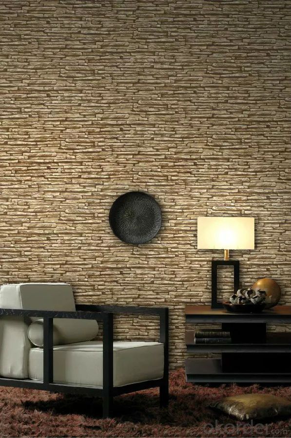 PVC Wallpaper Vinyl Covered Brick Wallpaper 3D Stone Wallpaper from Top Manufacturer