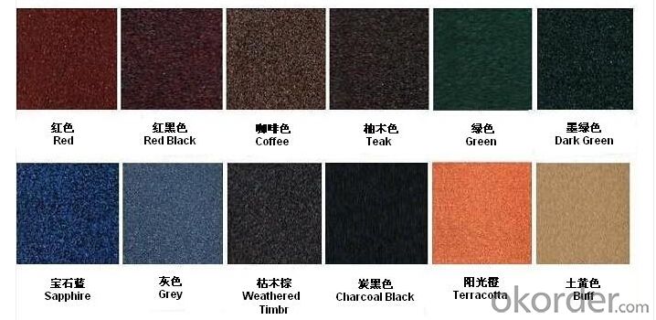 Shingle Types of Colorful Stone Roof Tiles
