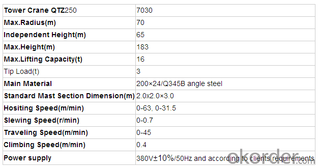 Tower Crane for Sale,Tower Crane Price manufactureSelf-Erecting Large QTZ250 7030